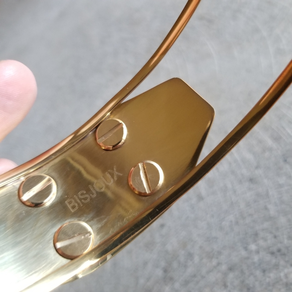 Spike ID brass choker band necklace - Picture 5 of 7